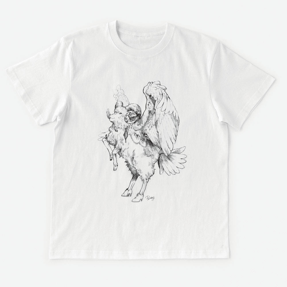 Fictional Animal MIX:Cotswolds Sheep MIX Whooper Swan T-Shirt