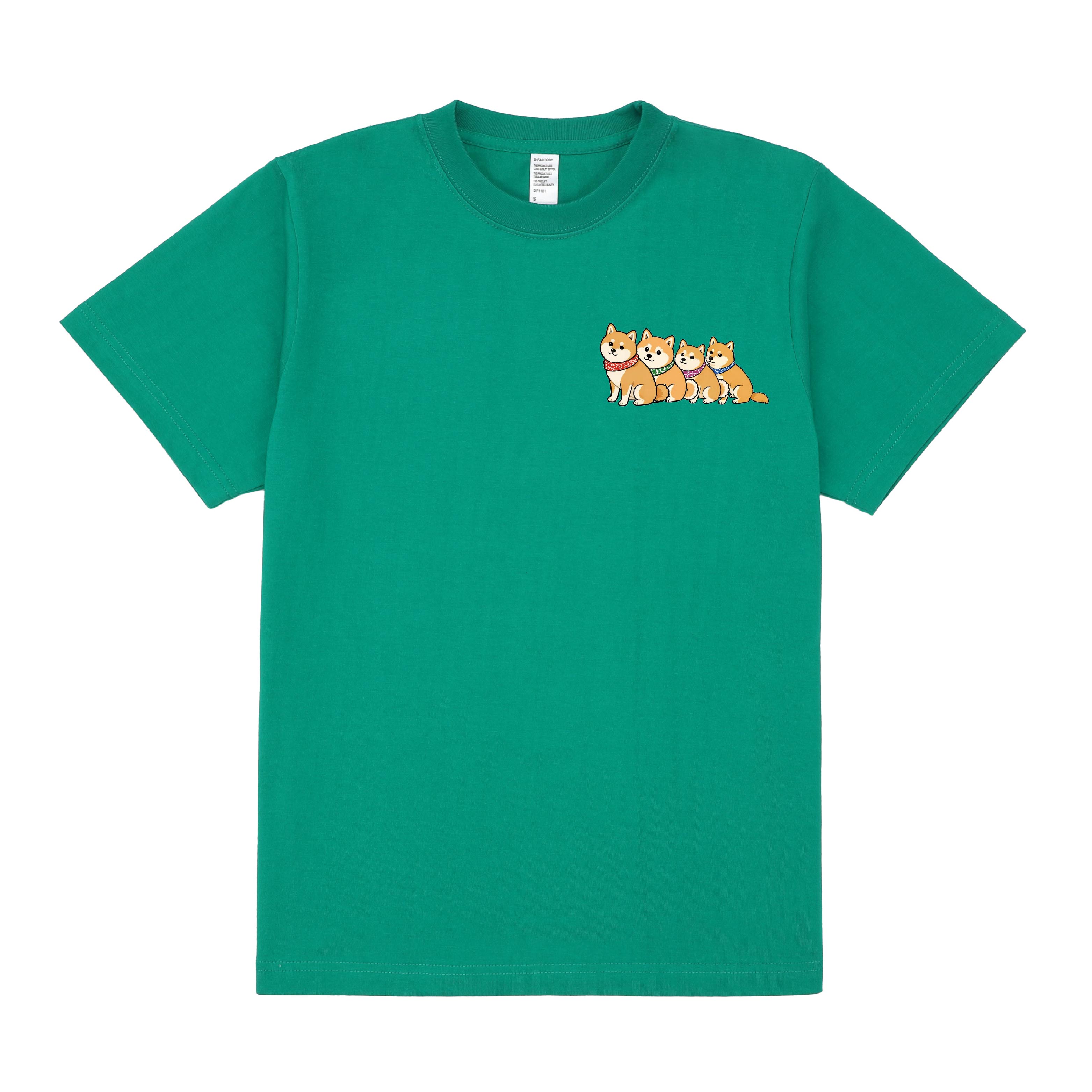 豆柴おもしろ4兄妹「なかよし４兄妹」Tシャツ