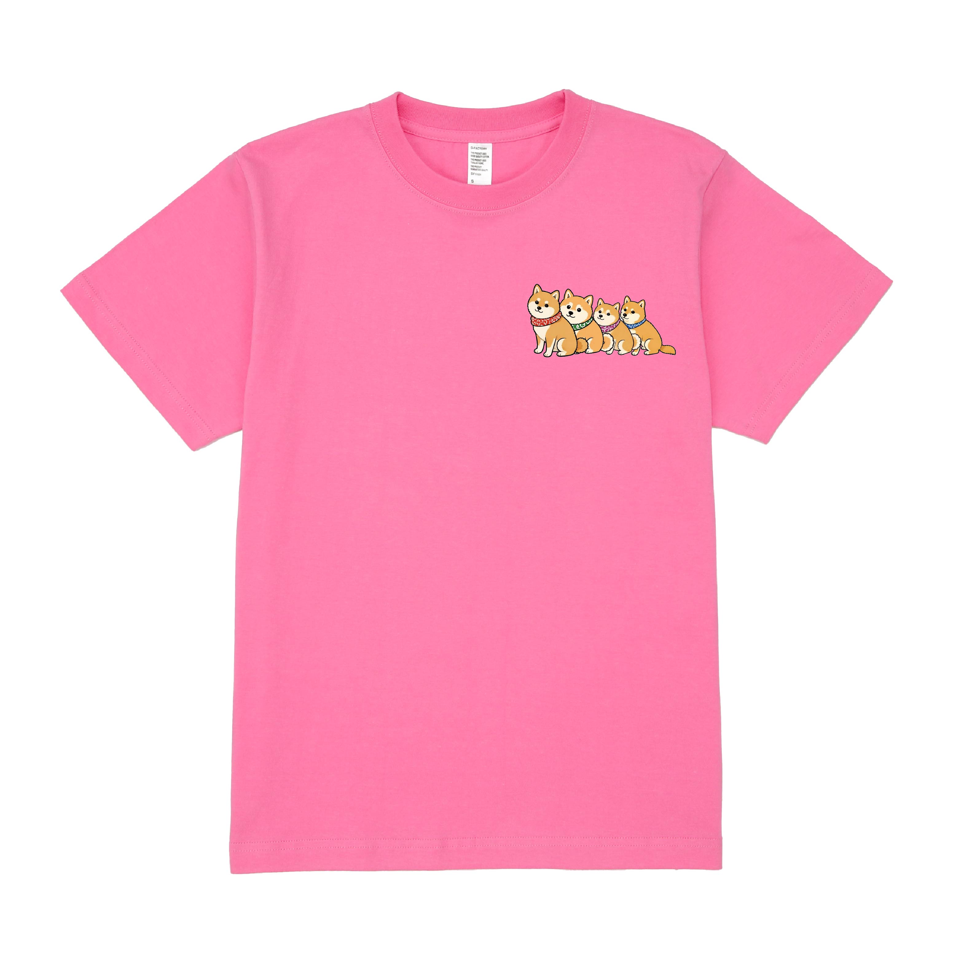 豆柴おもしろ4兄妹「なかよし４兄妹」Tシャツ