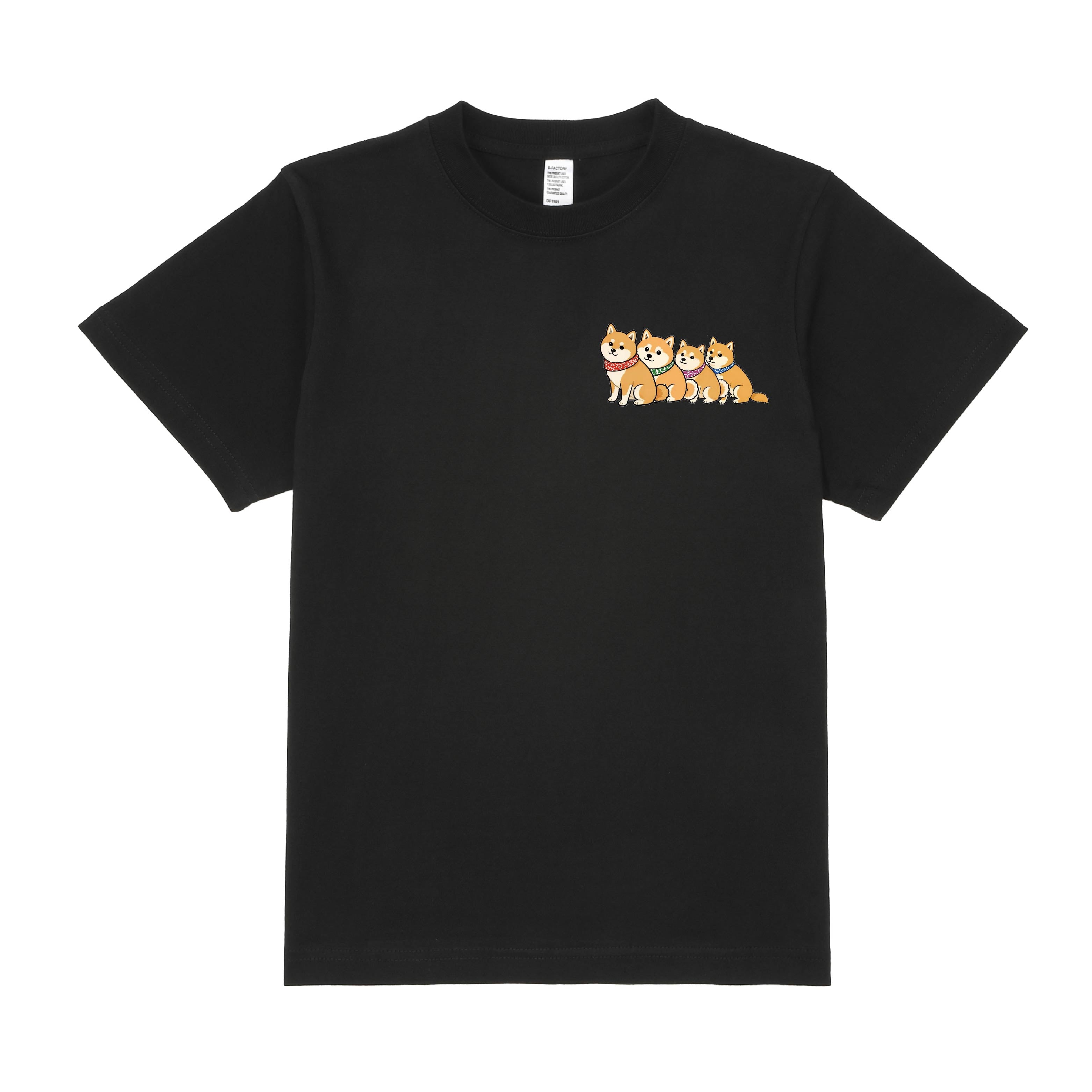 豆柴おもしろ4兄妹「なかよし４兄妹」Tシャツ